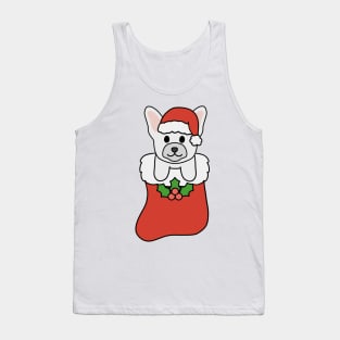 Christmas White French Bulldog Stocking Tank Top